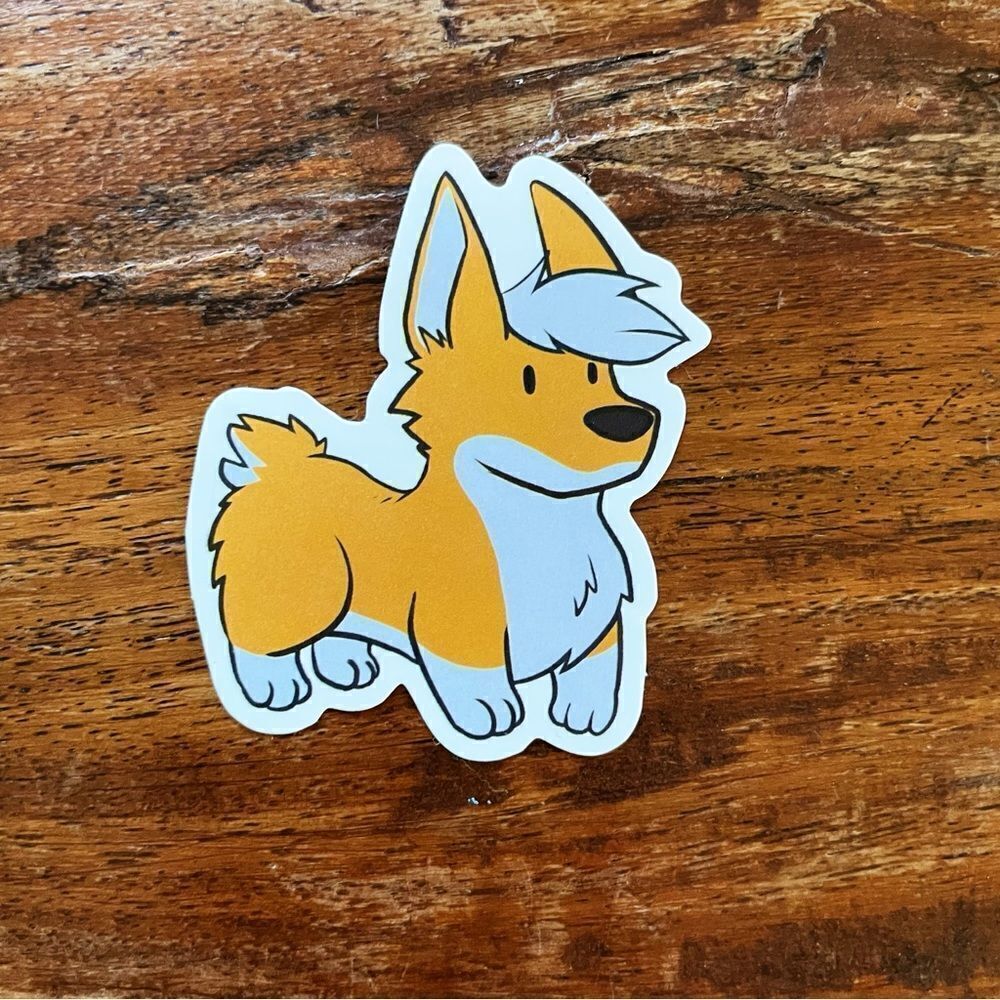 Big Hair Day Corgi Sticker